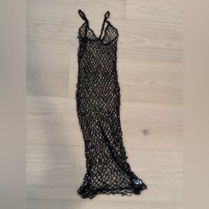 white christmas dresses Eileen long lurex black mesh crochet dress – MC2 Saint Barth